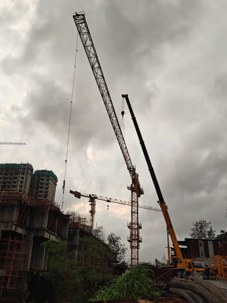 tower crane erection at Indiabulls Park Panvel