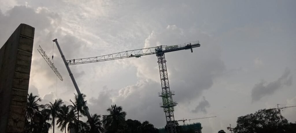 Tower Crane Erection at Embassy One Thane Phase 2 by AGR INDIA ENGINEERING